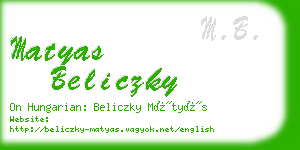 matyas beliczky business card